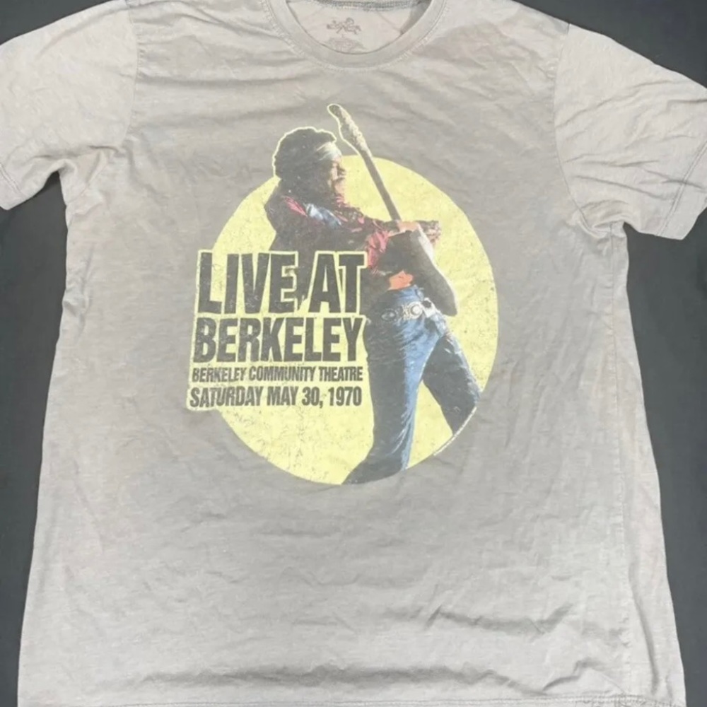Rock Icons Jimi Hendrix Print Short Sleeve T-Shirt Size L